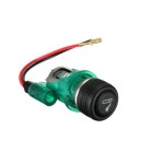 Car lighter / cigarette socket, for 12V, lighter included, green color